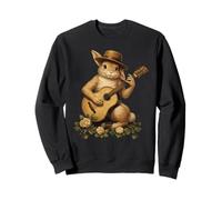 Cottagecore Aesthetic Rabbit Bunny Playing Guitar Musician Sweatshirt