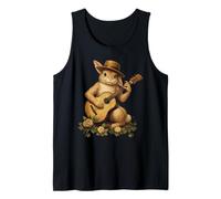 Cottagecore Aesthetic Rabbit Bunny Playing Guitar Musician Tank Top