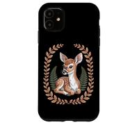Cottagecore Baby Deer Fawn With Ferns And Laurel Wreath Case for iPhone 11
