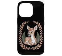 Cottagecore Baby Deer Fawn With Ferns And Laurel Wreath Case for iPhone 13 Pro
