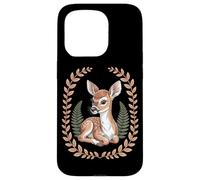 Cottagecore Baby Deer Fawn With Ferns And Laurel Wreath Case for iPhone 15 Pro