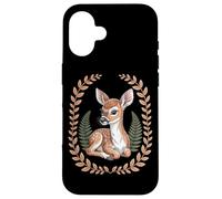 Cottagecore Baby Deer Fawn With Ferns And Laurel Wreath Case for iPhone 16