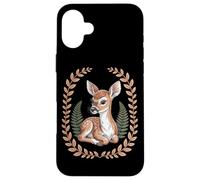 Cottagecore Baby Deer Fawn With Ferns And Laurel Wreath Case for iPhone 16 Plus