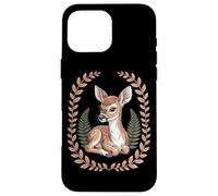 Cottagecore Baby Deer Fawn With Ferns And Laurel Wreath Case for iPhone 16 Pro Max