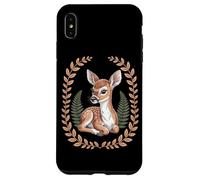 Cottagecore Baby Deer Fawn With Ferns And Laurel Wreath Case for iPhone XS Max