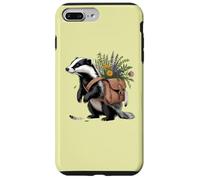 Cottagecore Badger with Flowers and Satchel Illustration Case for iPhone 7 Plus/8 Plus