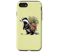 Cottagecore Badger with Flowers and Satchel Illustration Case for iPhone SE (2020) / 7/8