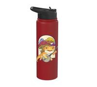 Cottagecore Bearded Dragon Playing Banjo On The Mushroom Stainless Steel Insulated Water Bottle