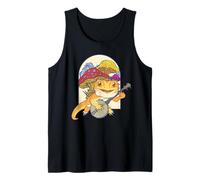 Cottagecore Bearded Dragon Playing Banjo On The Mushroom Tank Top