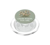 Cottagecore Bee Flower Grow Where You Are Wildflower Garden PopSockets PopGrip for MagSafe