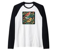 Cottagecore Birds and Flowers Raglan Baseball Tee
