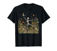 Cottagecore Botanical Skeleton Dancing Arabesque Wildflower T-Shirt