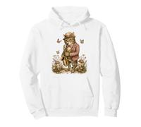 Cottagecore Cat Playing Saxophone Mushroom Woodland Pullover Hoodie