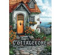Cottagecore: Charming Cozy Cottages in variety of styles; Mountain, Lakeside, Seaside, Forest, Enchanted Fairy Mushroom Houses Coloring Book for Adults