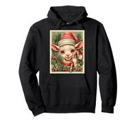 Cottagecore Christmas Goat Graphic Christmas Animal Pullover Hoodie