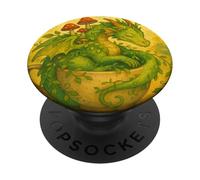 Cottagecore Dragon Naps in Teacup Cozy Tea Time Art PopSockets Adhesive PopGrip