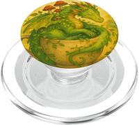 Cottagecore Dragon Naps in Teacup Cozy Tea Time Art PopSockets PopGrip for MagSafe