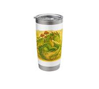 Cottagecore Dragon Naps in Teacup Cozy Tea Time Art Stainless Steel Insulated Tumbler