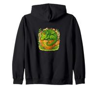 Cottagecore Dragon Naps in Teacup Cozy Tea Time Art Zip Hoodie
