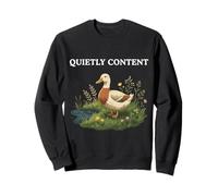 Cottagecore Duck Quietly Content Cozy Farm Animal Pond Life Sweatshirt