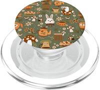 cottagecore easter bunny rabbit green 1960s mushrooms 1970s PopSockets PopGrip for MagSafe
