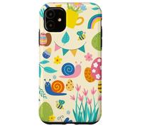 cottagecore easter snail bugs bee garden ladybug butterflies Case for iPhone 11