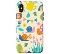 cottagecore easter snail bugs bee garden ladybug butterflies Case for iPhone X/XS
