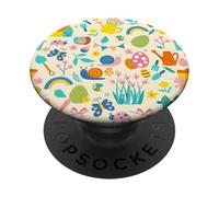 cottagecore easter snail bugs bee garden ladybug butterflies PopSockets Adhesive PopGrip