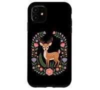 Cottagecore Floral Deer Wreath Woodland Nature Case for iPhone 11
