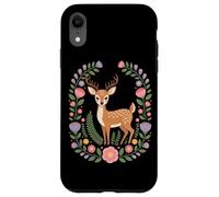 Cottagecore Floral Deer Wreath Woodland Nature Case for iPhone XR