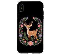 Cottagecore Floral Deer Wreath Woodland Nature Case for iPhone XS Max