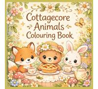 Cottagecore Forest Animals Colouring Book: Cute Kawii style Forest Animals, Mushrooms, Flowers & Cozy Nature Scenes | Relaxing Colouring Pages for all ages | 8.5" x 8.5"