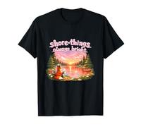 cottagecore Forest Lake Fox Sunrise Pastel Art Morning Vibe T-Shirt