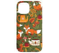 cottagecore fox mushroom tea party fairy garden cozy hygge Case for iPhone 15