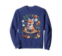 Cottagecore Fox Stay Clever Book Club Librarian Reading Sweatshirt