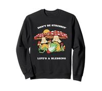 Cottagecore Frog Don't Be Stressin Life's a Blessing Sweatshirt