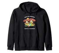 Cottagecore Frog Don't Be Stressin Life's a Blessing Zip Hoodie