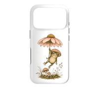 Cottagecore Frog Floating Flower Umbrella Case for iPhone 17 Pro