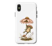 Cottagecore Frog Floating Flower Umbrella Case for iPhone X/XS