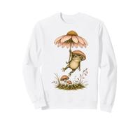 Cottagecore Frog Floating Flower Umbrella Sweatshirt