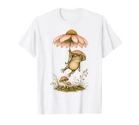 Cottagecore Frog Floating Flower Umbrella T-Shirt