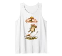 Cottagecore Frog Floating Flower Umbrella Tank Top