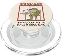 Cottagecore Frog Have A Good Day Positive Quote PopSockets PopGrip for MagSafe