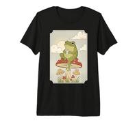Cottagecore Frog On Mushroom Vintage Aesthetic Goblincore Premium T-Shirt