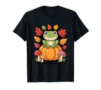Cottagecore Frog On Pumpkin Hop Into Autumn Fall Aesthetic T-Shirt