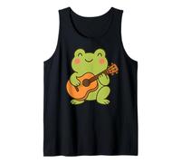 Cottagecore Frog Playing Guitar Cute Aesthetic Music Lover Tank Top