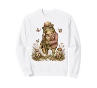 Cottagecore Frog Playing Saxophone Mushroom Aesthetic Sweatshirt
