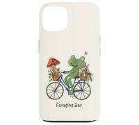 Cottagecore Frog Riding Bicycle Foraging Day Strawberry Case for iPhone 13
