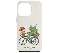 Cottagecore Frog Riding Bicycle Foraging Day Strawberry Case for iPhone 13 Pro