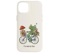 Cottagecore Frog Riding Bicycle Foraging Day Strawberry Case for iPhone 14 Plus